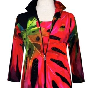 Valentina Tropical Jacket and Tank Top Set